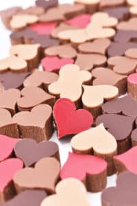 mini coeur en chocolat